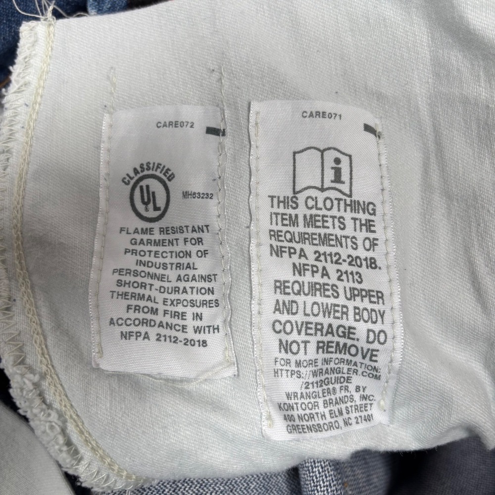 Wrangler FR Jeans Mens 40x32 Blue Relaxed Fit Flame Resistant NFPA 2112 Workwear - Picture 8 of 13